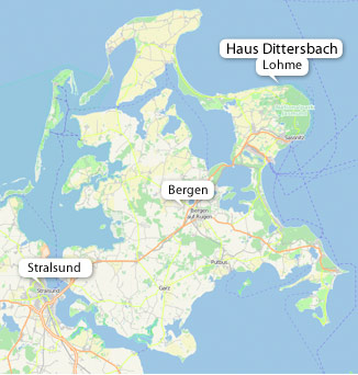 OSM Karte zum Ferienhaus Dittersbach in Lohme